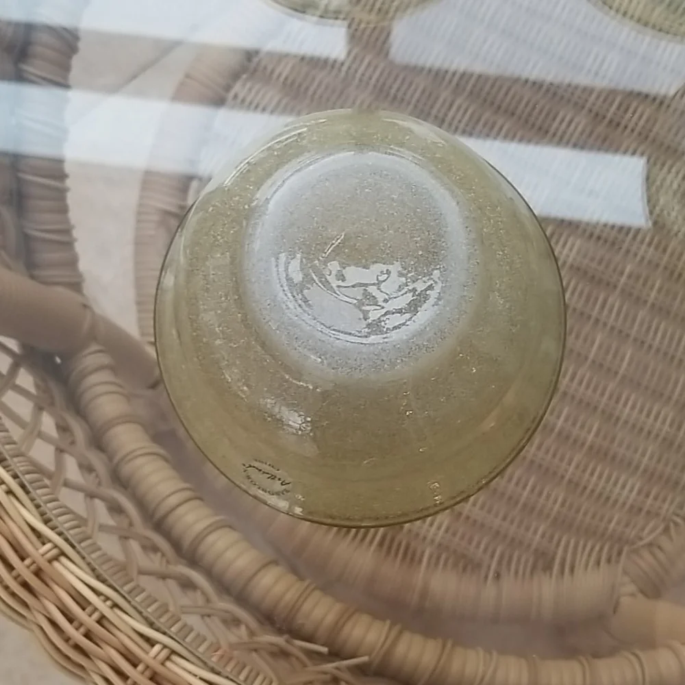 Green handblown glass bowls, set of 4